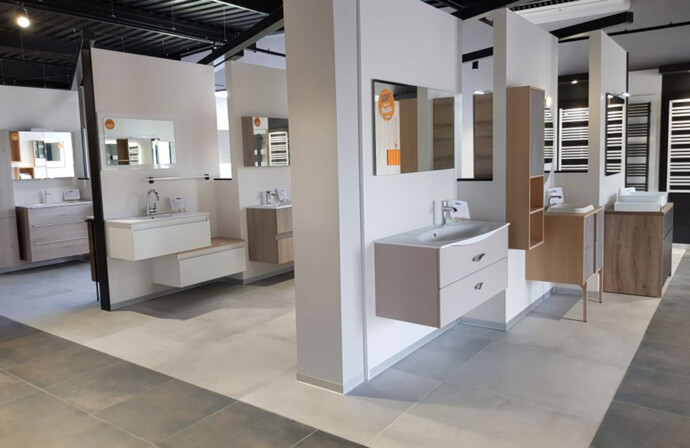 Espace Sanitaire dans le showroom Somatem