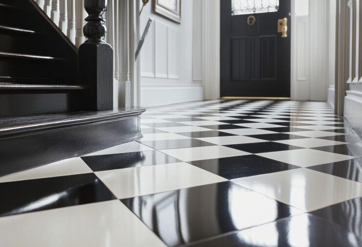 carrelage damier noir et blanc